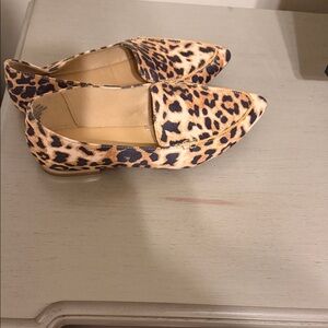 Express Leopard-Print Pointed Toe Flats - Tan & Black